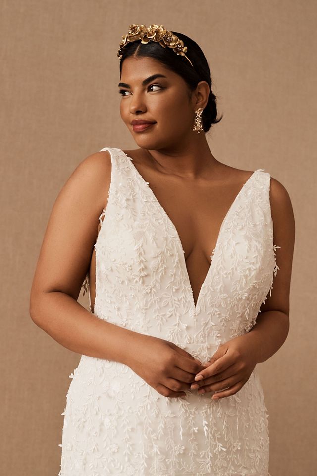 Jenny by Jenny Yoo Lourdes V-Neck Convertible-Sleeve Lace Wedding Gown #5