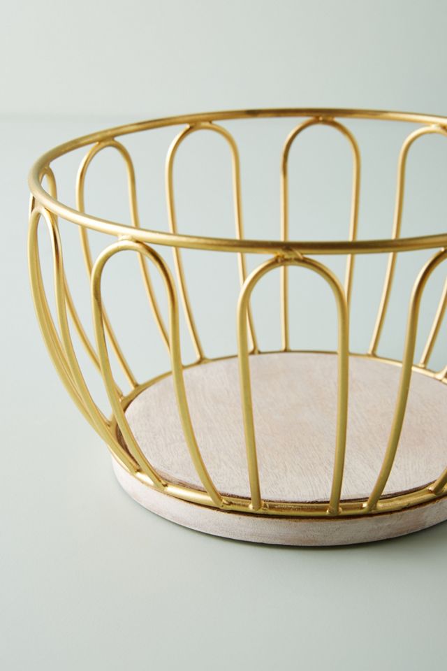 Gold Wire Fruit Basket #1