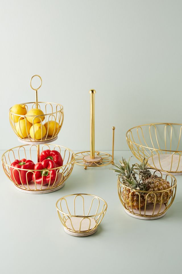 Gold Wire Large Fruit Basket #2