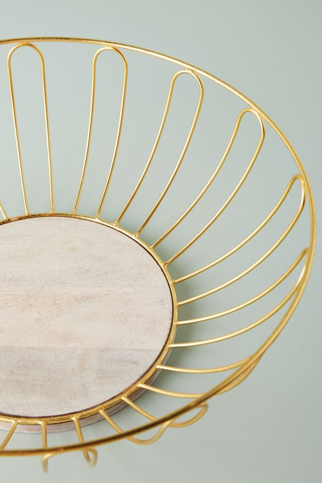 Gold Wire Large Fruit Basket #1