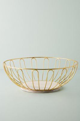 Gold Wire Large Fruit Basket