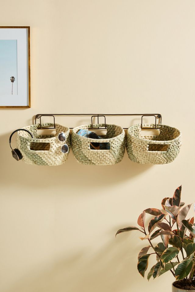 Handwoven Hanging Baskets, Set of 3