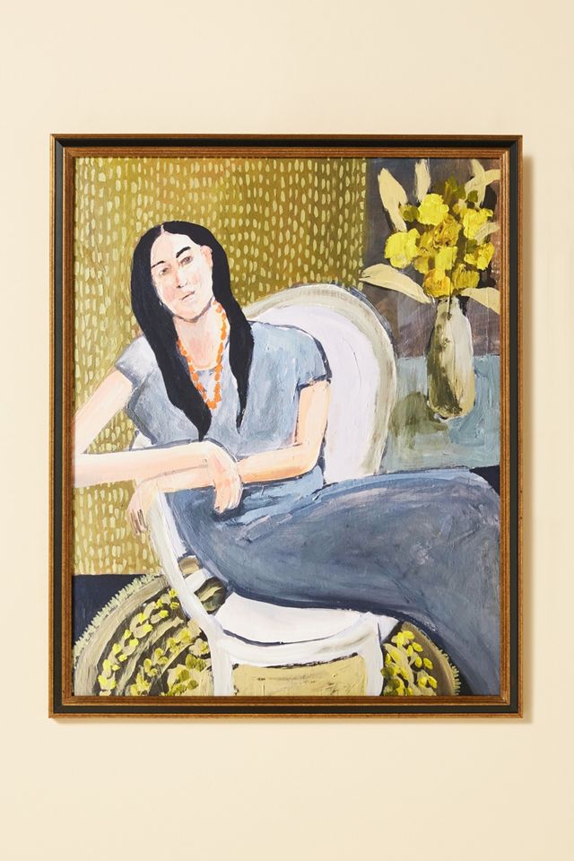 Her Love For Yellow Flowers Wall Art #1