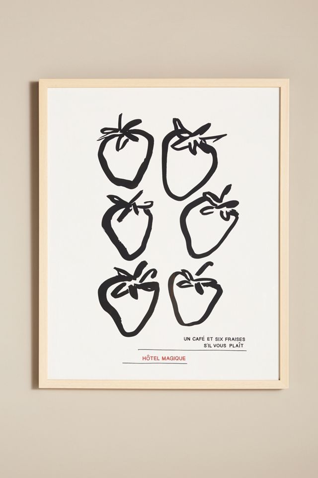 Un Cafe et Six Fraises, S'il Vous Plait Wall Art #1