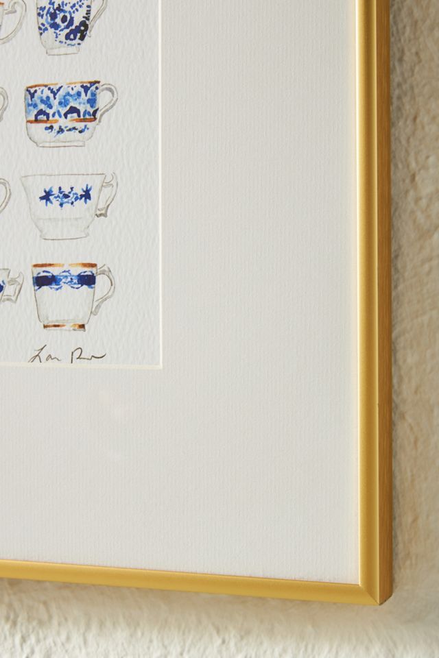 Blue and White Pattern China Teacups Wall Art #3