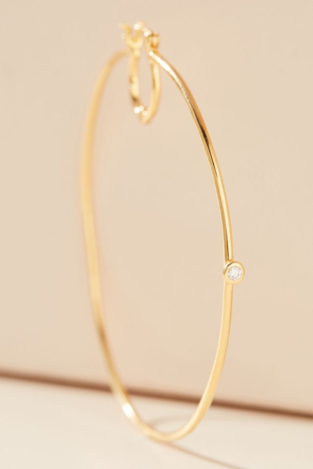 Scosha 14K Gold Vemeil Diamond Hoop Earrings #1