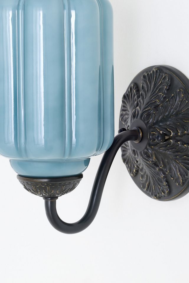 The Eloise Scallop Milk Glass Sconce Wall Light #4