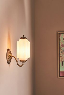 The Eloise Scallop Milk Glass Wall Light