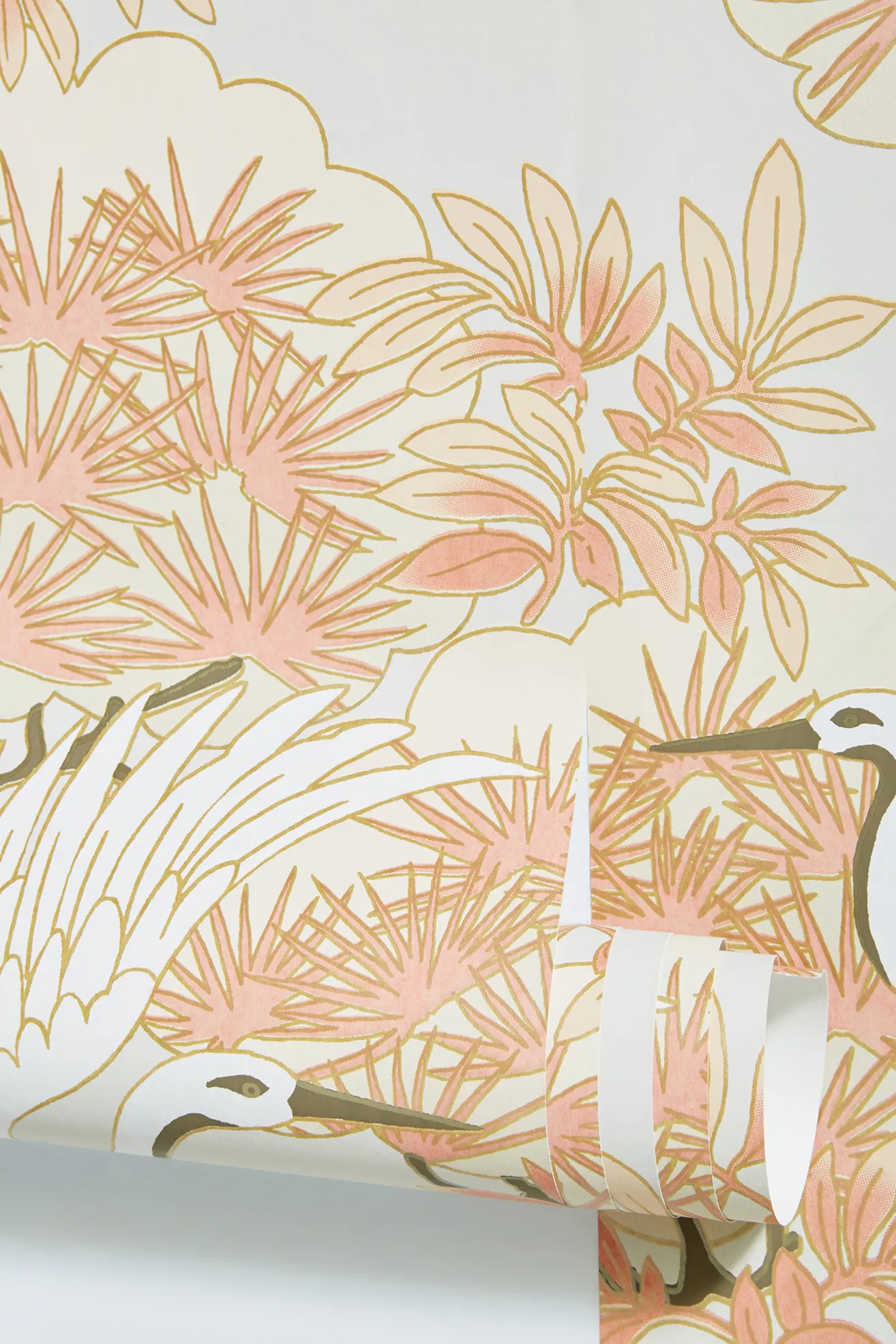 Sprig and Heron Black Floral Wallpaper - thumbnail 9