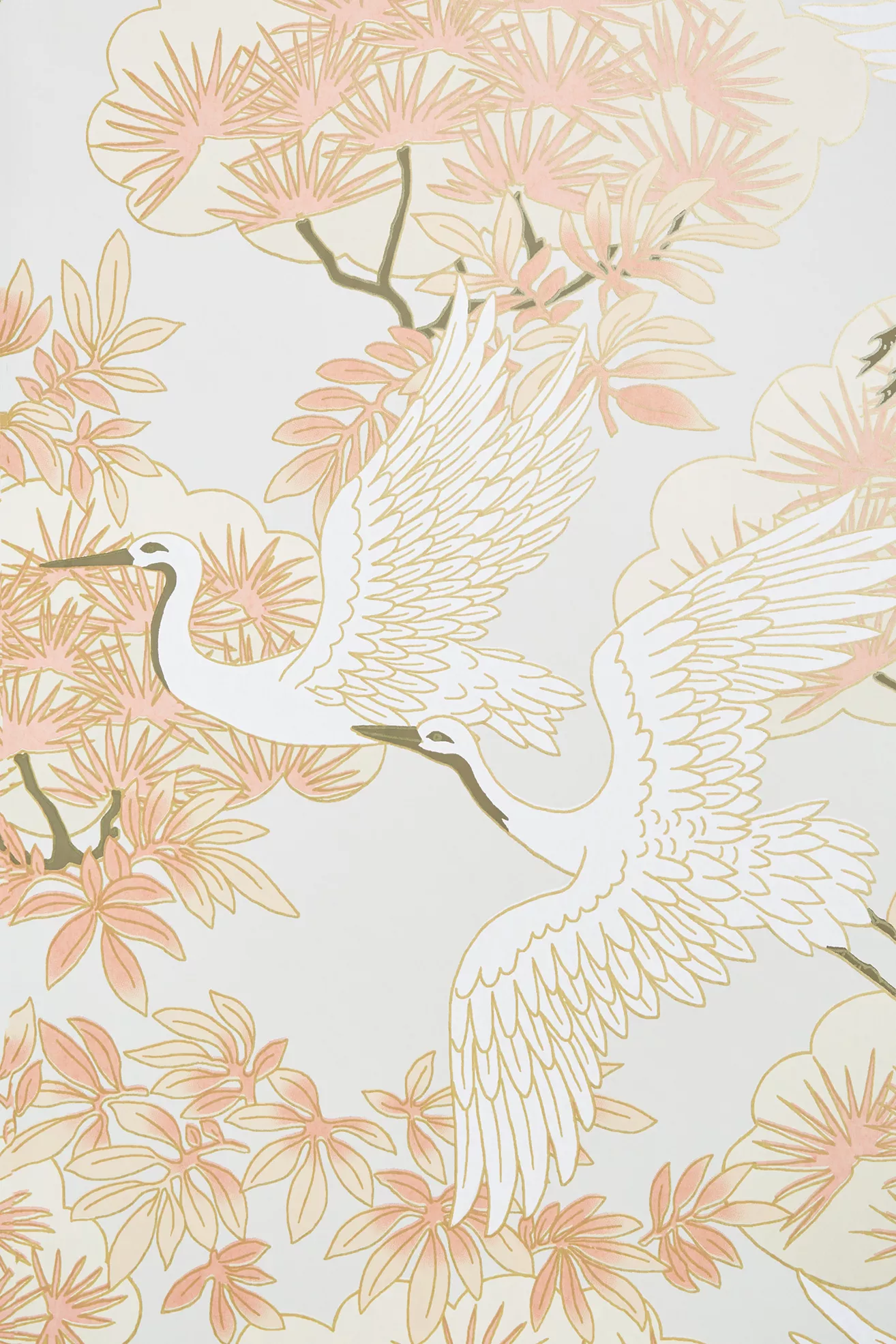 Sprig and Heron Black Floral Wallpaper - thumbnail 6