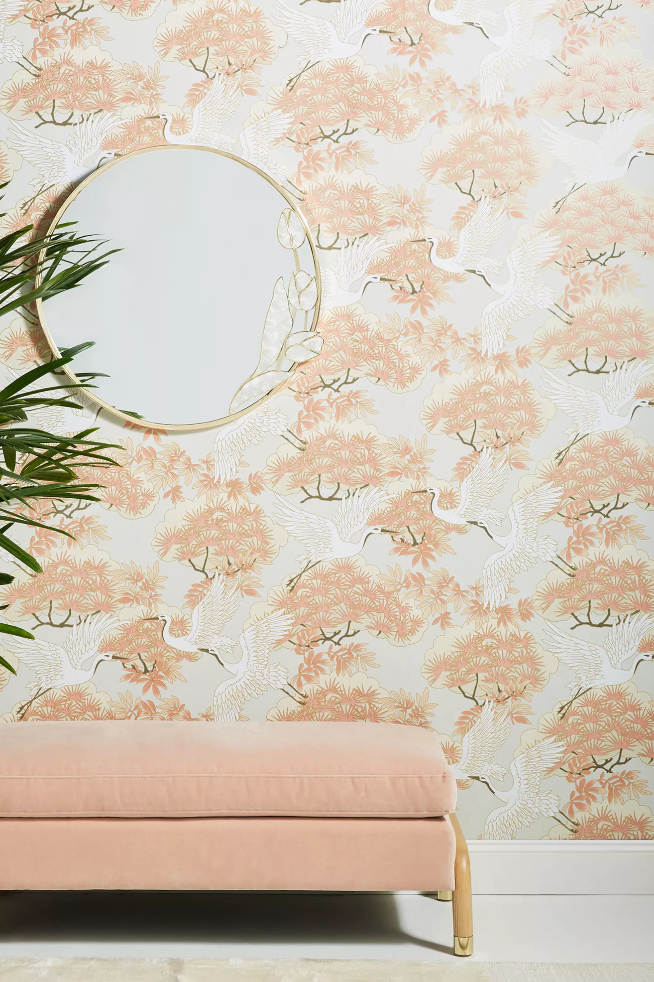 Sprig and Heron Black Floral Wallpaper - thumbnail 7