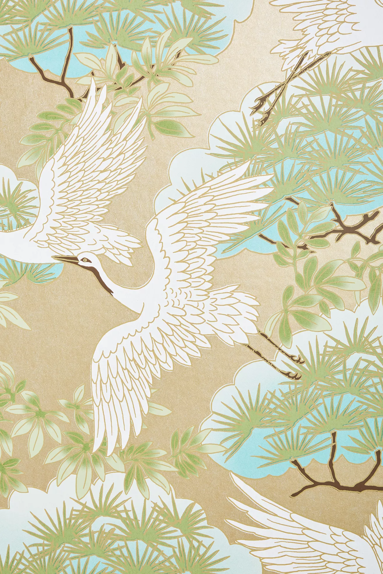 Sprig and Heron Black Floral Wallpaper - thumbnail 10