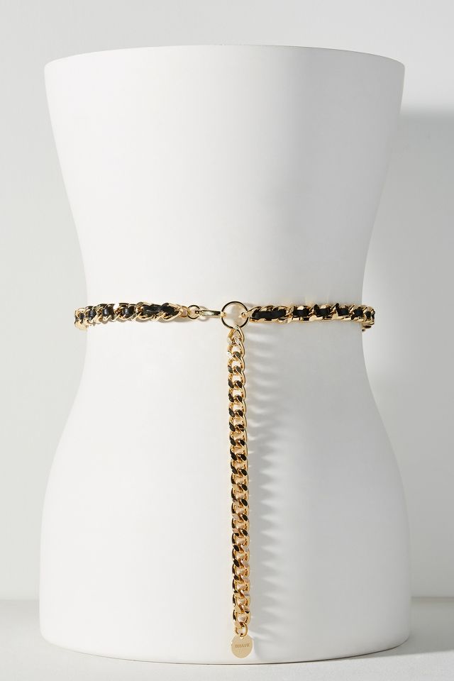 Brave Leather Doone Chain Belt Metallic Gold