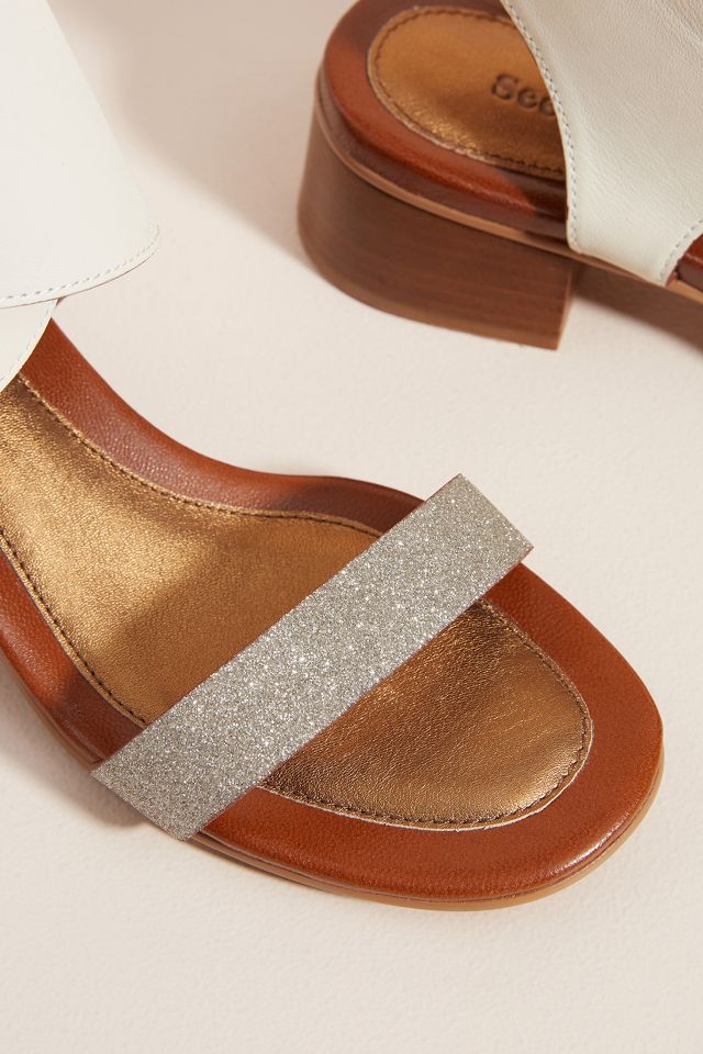 See by chloe glitter block heels new arrivals