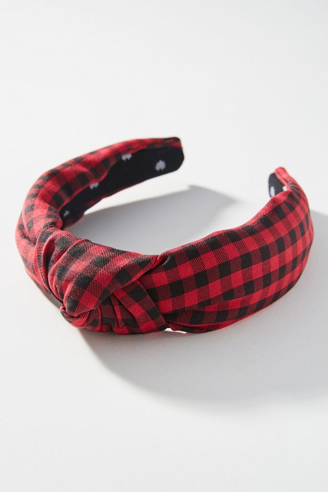 Lele Sadoughi Abbie Gingham Knotted Headband | Anthropologie display picture 2