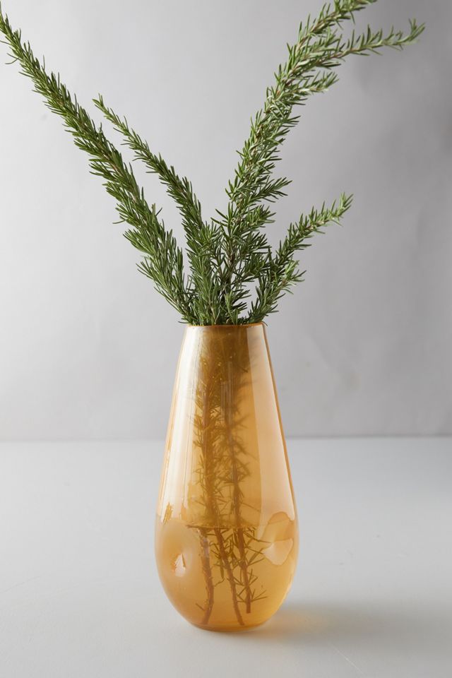 Dimpled Cylinder Vase, Orange #2