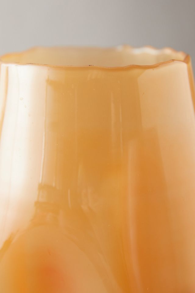 Dimpled Cylinder Vase, Orange #6