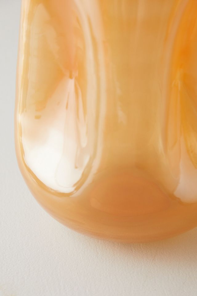 Dimpled Cylinder Vase, Orange #7