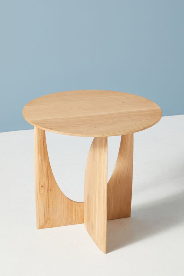 Oak geometric clearance side table