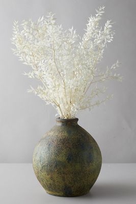 Aged Ceramic Vase, Green