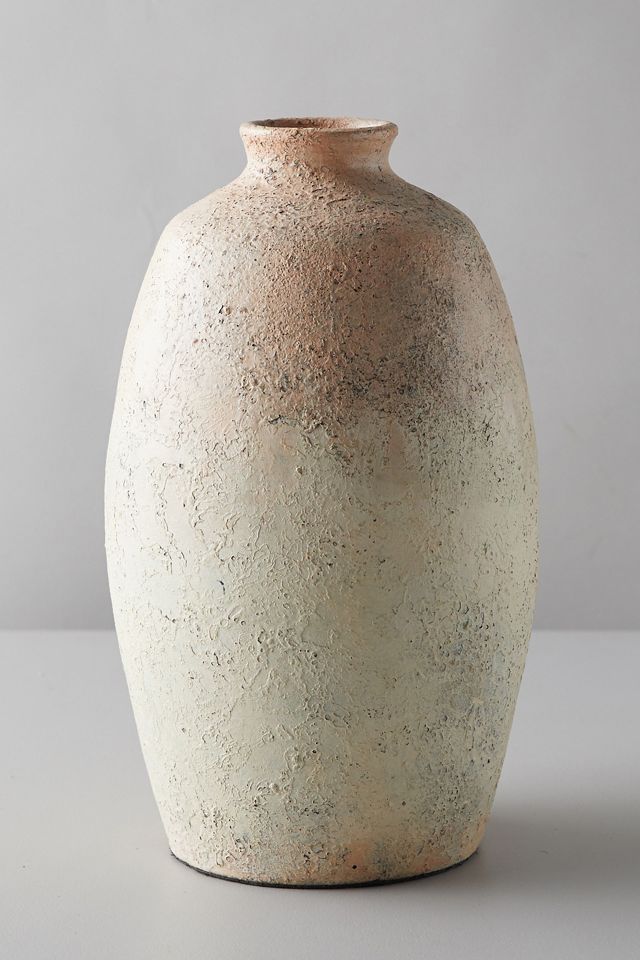Aged Ceramic Vase, Peach #1