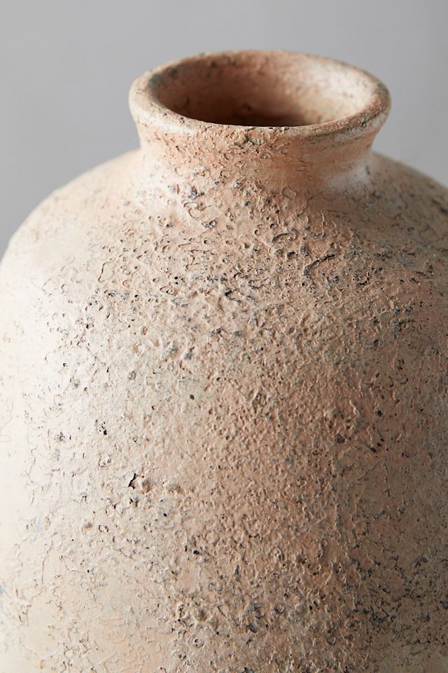 Aged Ceramic Vase, Peach #2