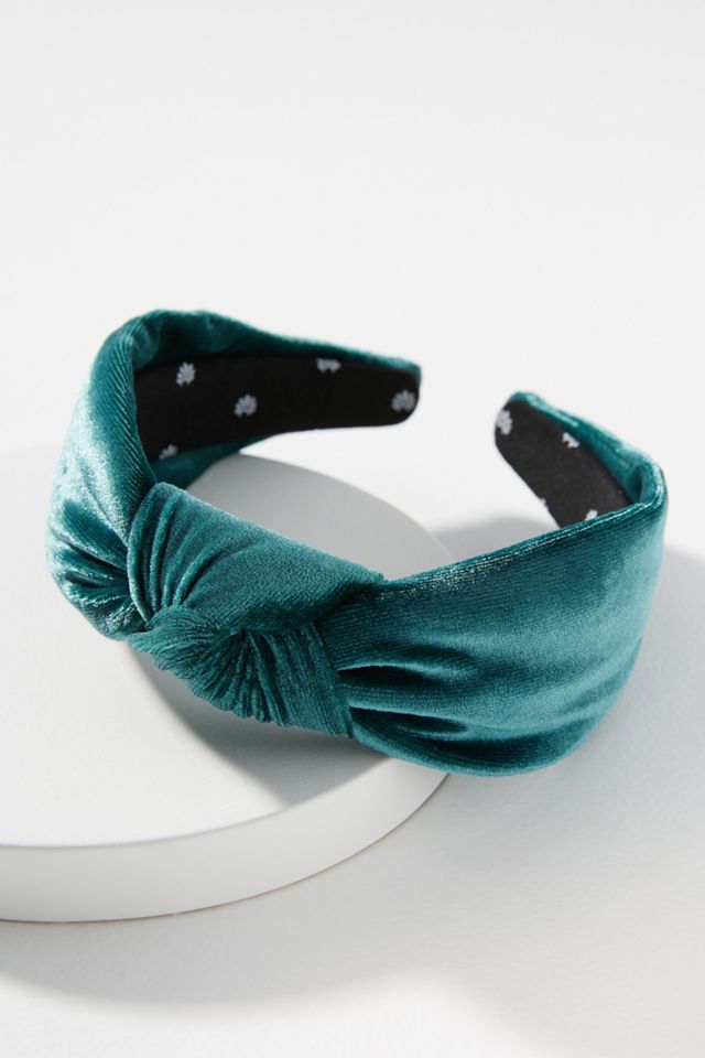 Lele Sadoughi Jet Velvet Headband | Anthropologie display picture 3