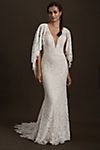 BHLDN Odalis Cape-Sleeve Deep-V Lace Wedding Gown #1