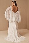 BHLDN Odalis Cape-Sleeve Deep-V Lace Wedding Gown #5