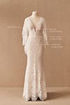 BHLDN Odalis Cape-Sleeve Deep-V Lace Wedding Gown #8