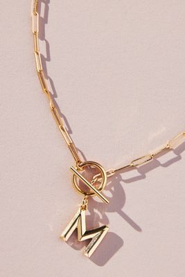 Chain Link Monogram Pendant Necklace