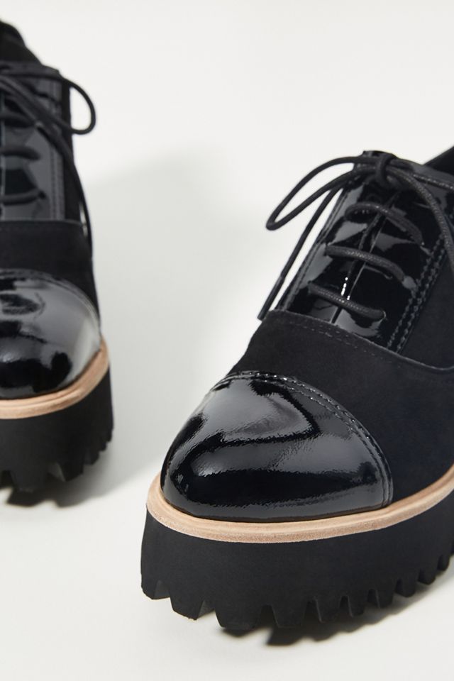 All Black Platform Oxford Flats #2