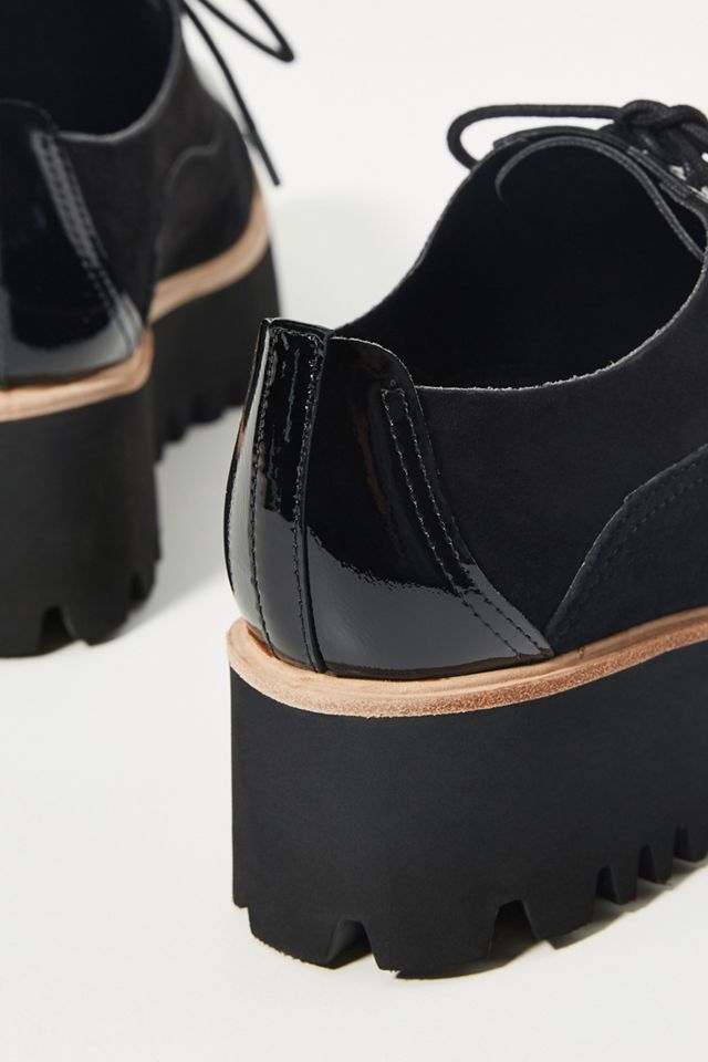 All Black Platform Oxford Flats #3