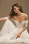 Wtoo by Watters Miles V-Neck Ruched-Sleeve Mesh Wedding Gown #4