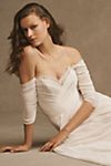 Wtoo by Watters Miles V-Neck Ruched-Sleeve Mesh Wedding Gown