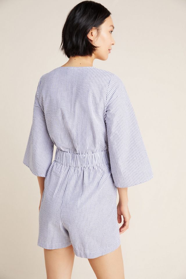 Meghan Seersucker Romper #1