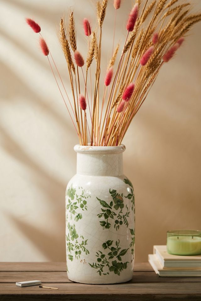 Green Chinoiserie Column Vase #1