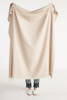 Solid Herringbone Throw Blanket
