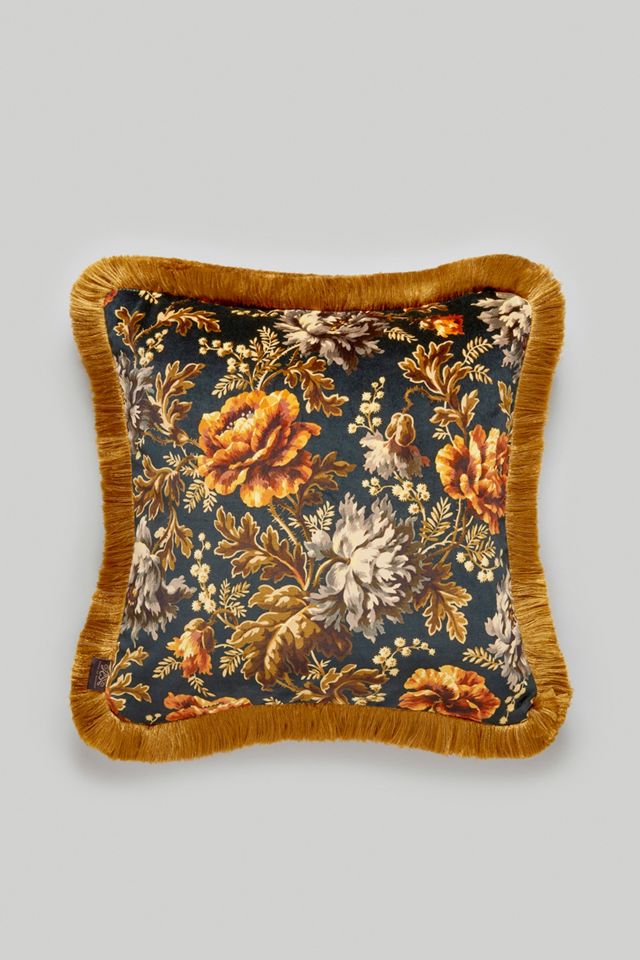 House of Hackney Opia Fringed Velvet Pillow #1