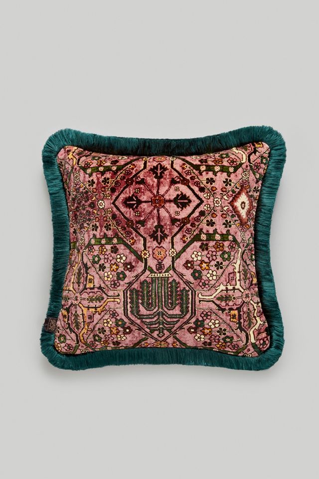 House of Hackney Mey Meh Fringed Velvet Pillow #1