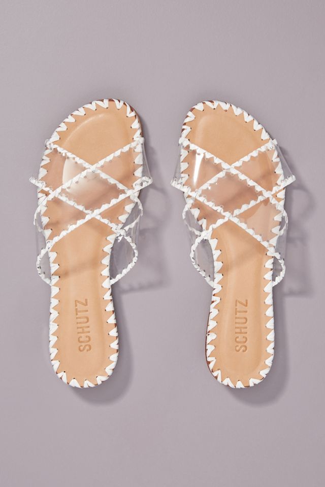 Schutz Vinyl Flat Sandals Schutz Aya Slide Sandals Anthropologie