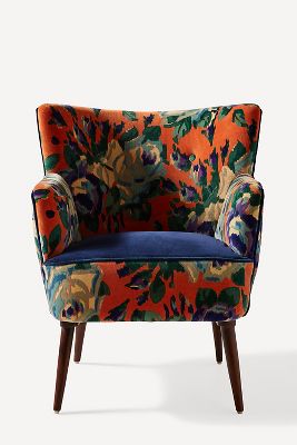 Anthropologie pink best sale velvet chair