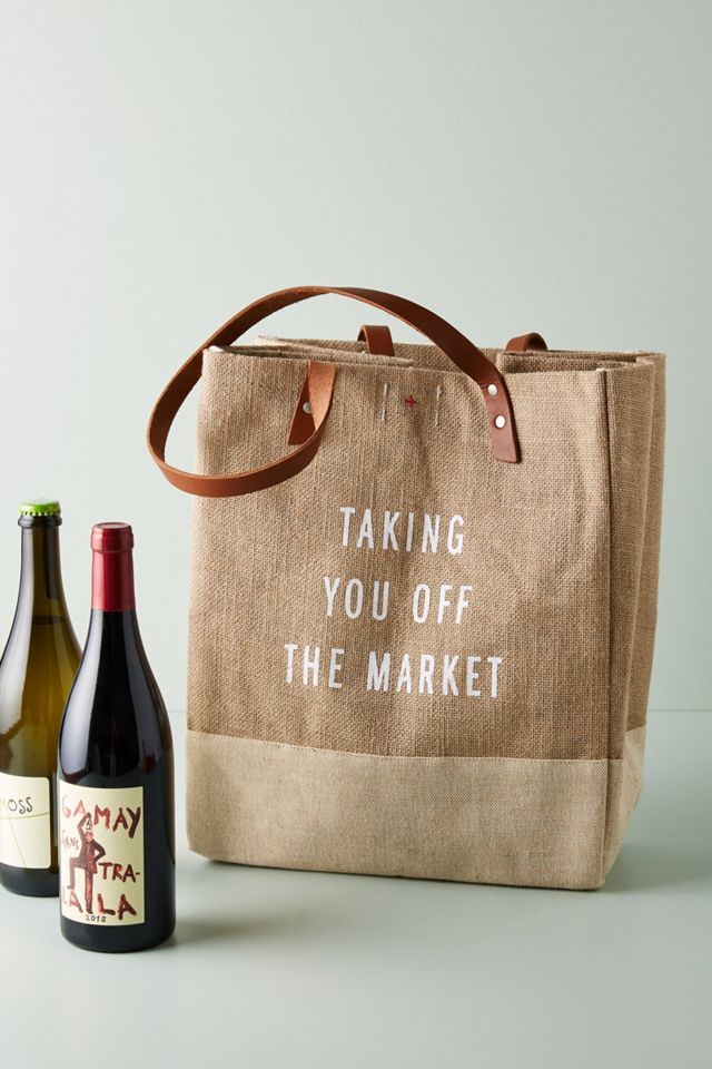 Market Day Jute Tote Bag
