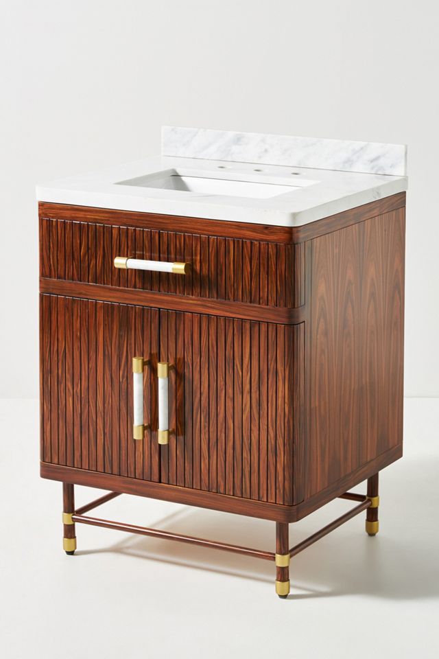 Deluxe Tamboured Powder Bathroom Vanity #2