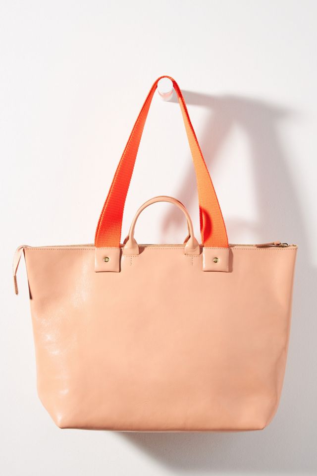 Clare V. Le Zip Sac Rustic Leather Tote