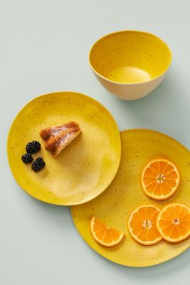 Izzie Bamboo Melamine Dinner Plates, Set of 4