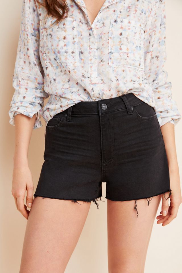 Paige Margot Ultra High-Rise Frayed Denim Shorts #1