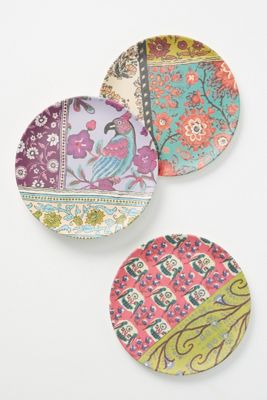 Blockprint Bamboo Melamine Dinner Plate