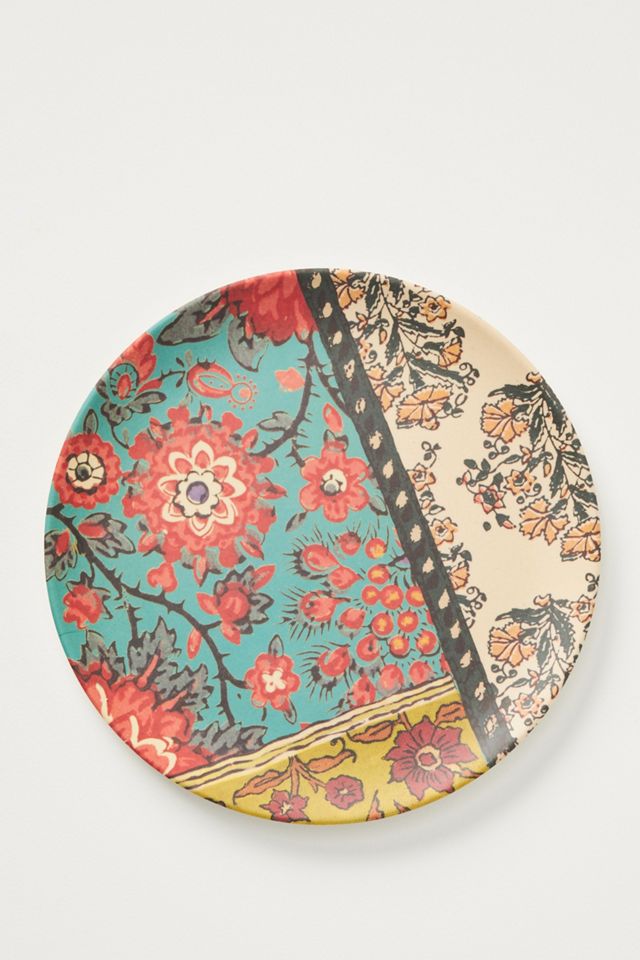 Blockprint Bamboo Melamine Dinner Plate #1