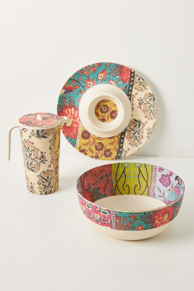 Blockprint Bamboo Melamine Chip & Dip #2